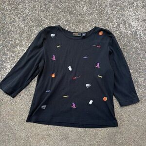 Vintage embroidered Halloween shirt